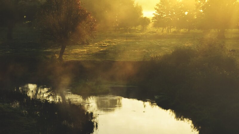 River at Sunrise — Gold, Serene, Morning