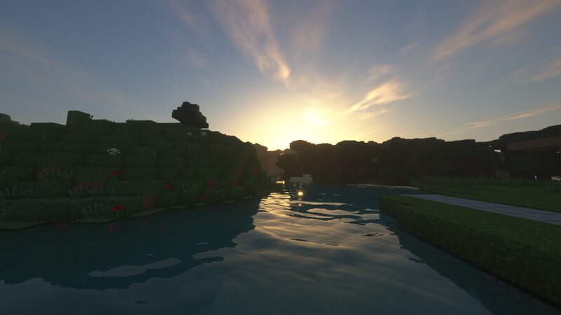 River at Sunset — Blue, Serene, 3d Render