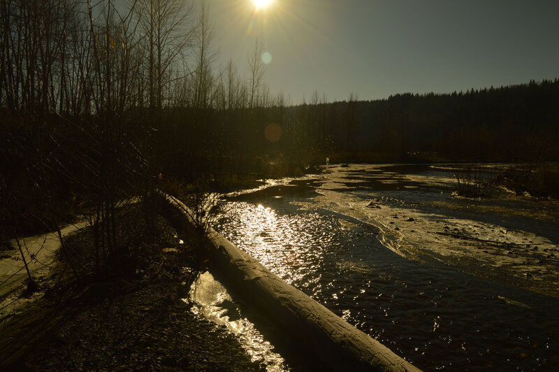 River at Sunset — Brown, Dramatic, Photograph