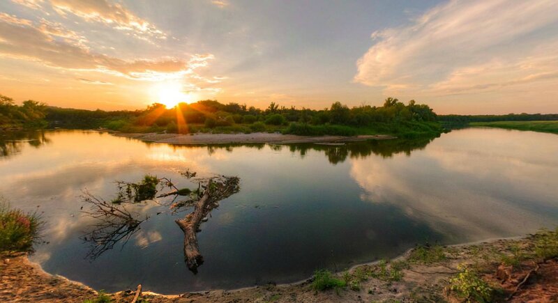 River at Sunset — Orange, Serene, Photograph, Sun, Tree