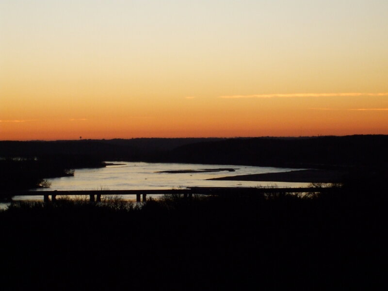 River at Sunset — Orange, Serene