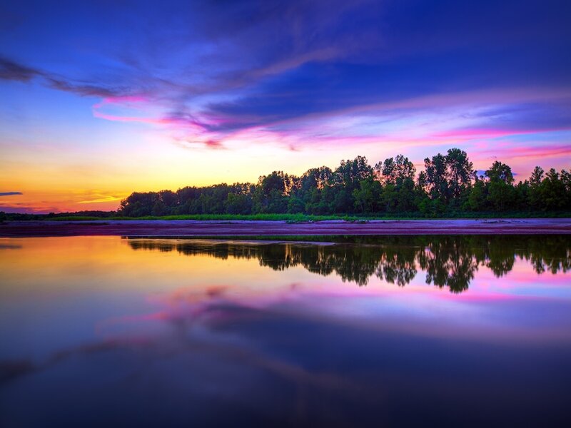 River at Sunset — Purple, Serene