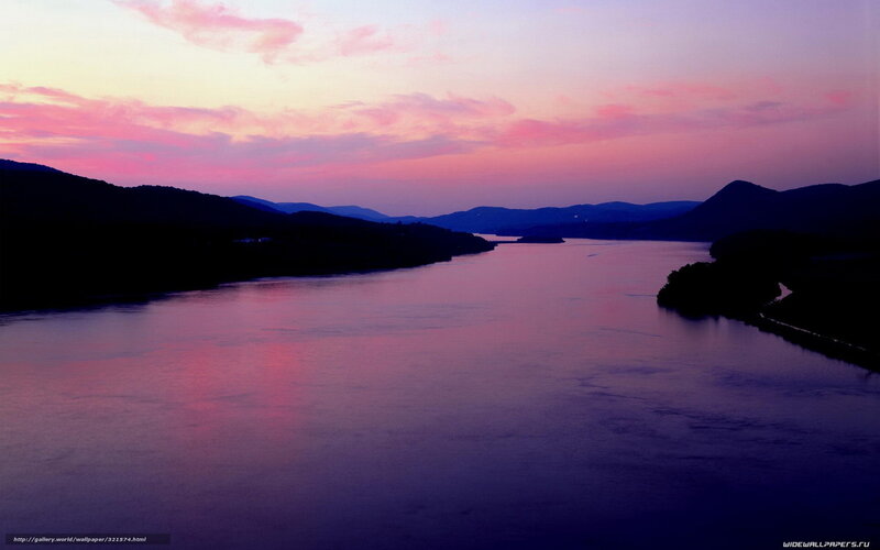 river at sunset with pink sky