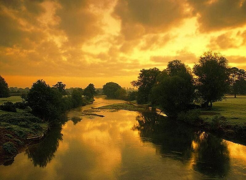 River at Sunset — Yellow, Photograph