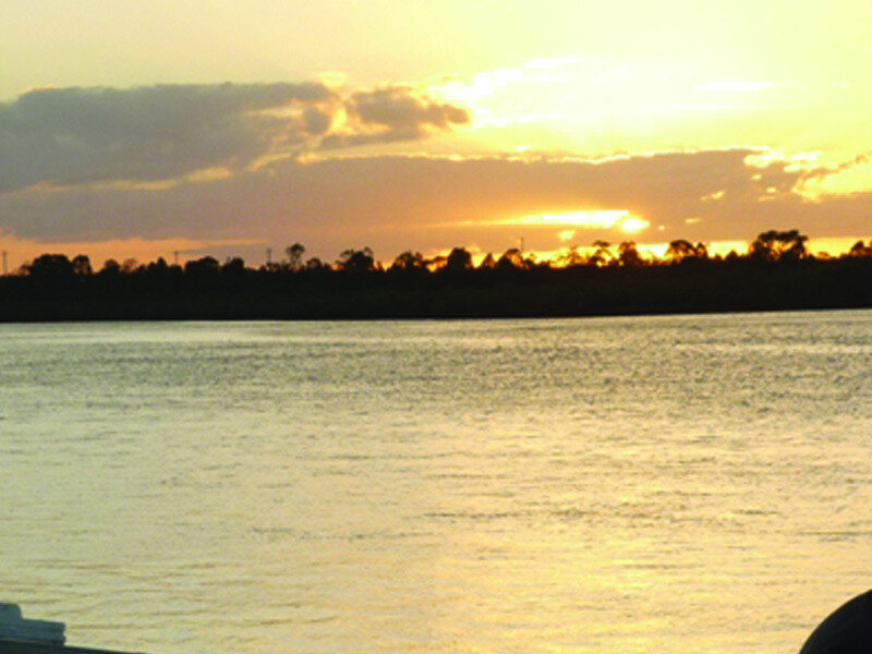 River at Sunset — Yellow, Serene, Photograph, Sky