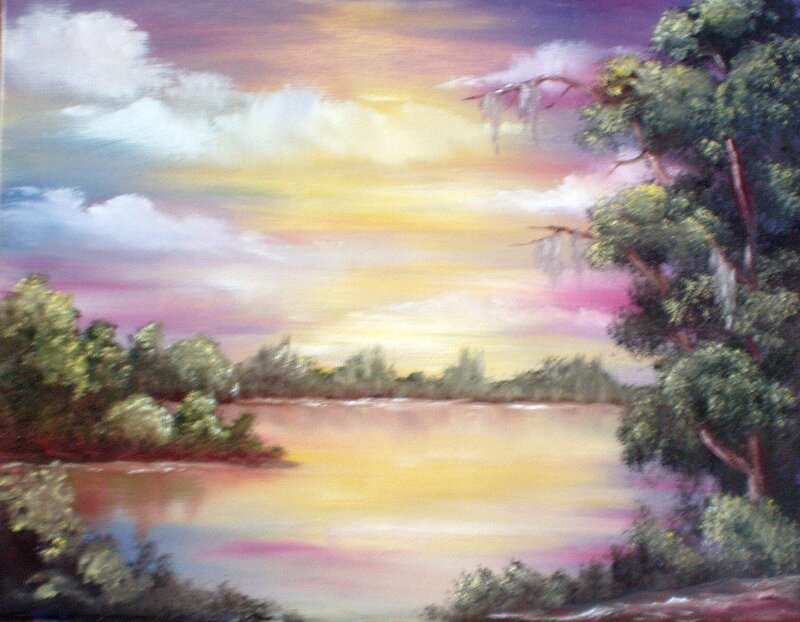 River at Sunset — Yellow