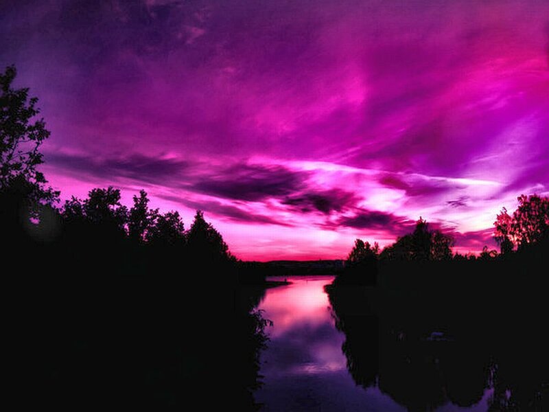 River at Twilight — Purple, Dramatic