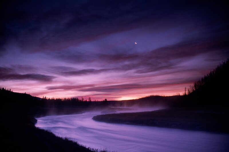 River at Twilight — Purple, Serene, Night