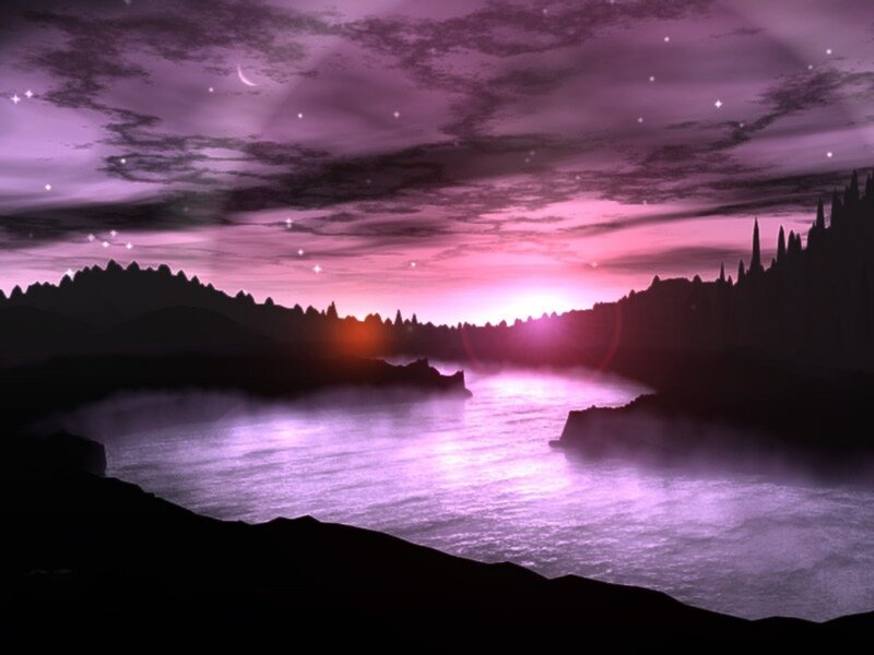 River at Twilight — Purple