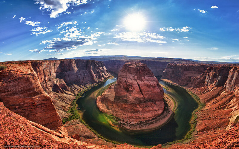River Bend in Canyon — Blue, Dramatic, Afternoon
