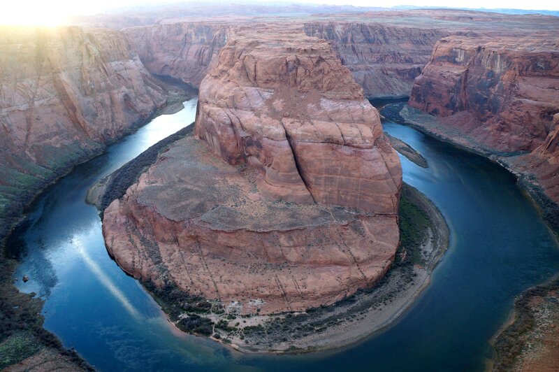River Bend in Canyon — Blue, Dramatic, Sunset