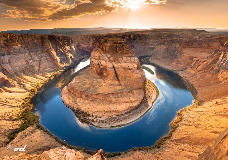 River Bend in Canyon — Blue