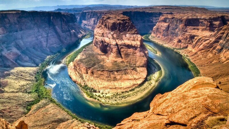 River Bend in Canyon — Brown, Afternoon