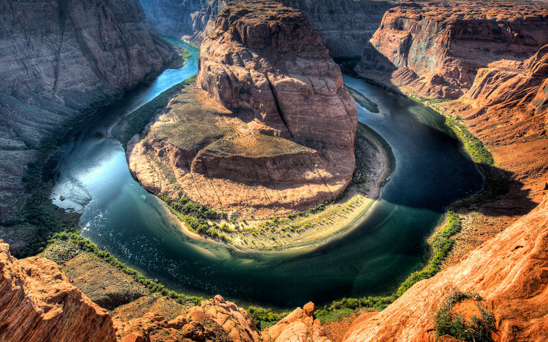 River Bend in Canyon — Brown, Dramatic, Afternoon, Photograph