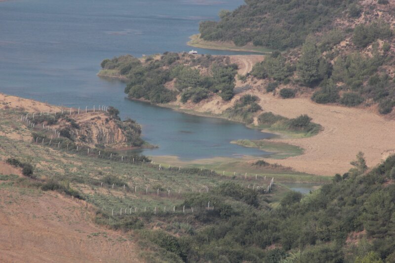 River Bend in Dry Landscape — Blue