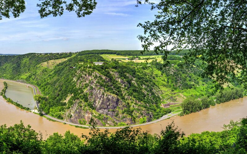 River Bend in Valley — Green, Serene