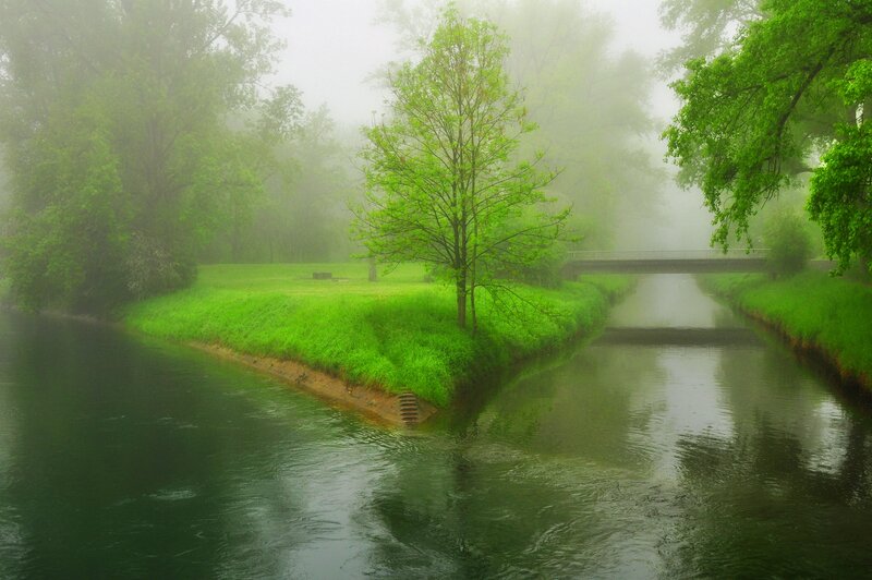 River Bend with Bridge