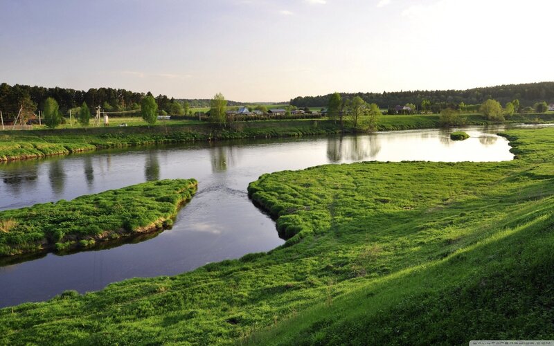 River Bend with Grassy Banks