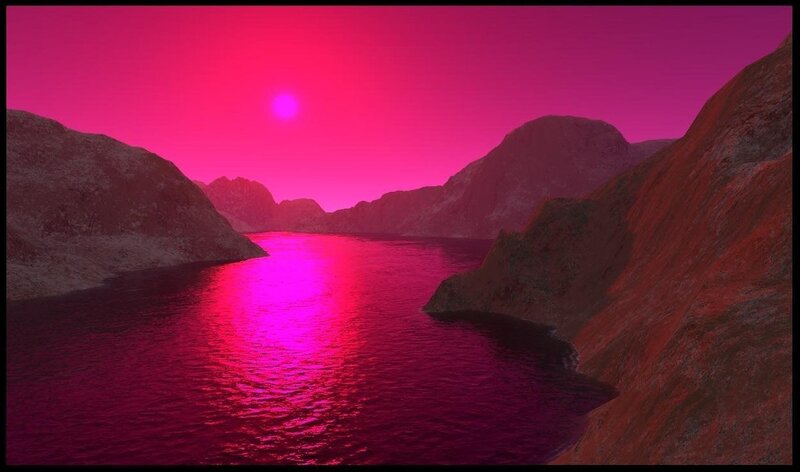 River Between Mountains — Pink