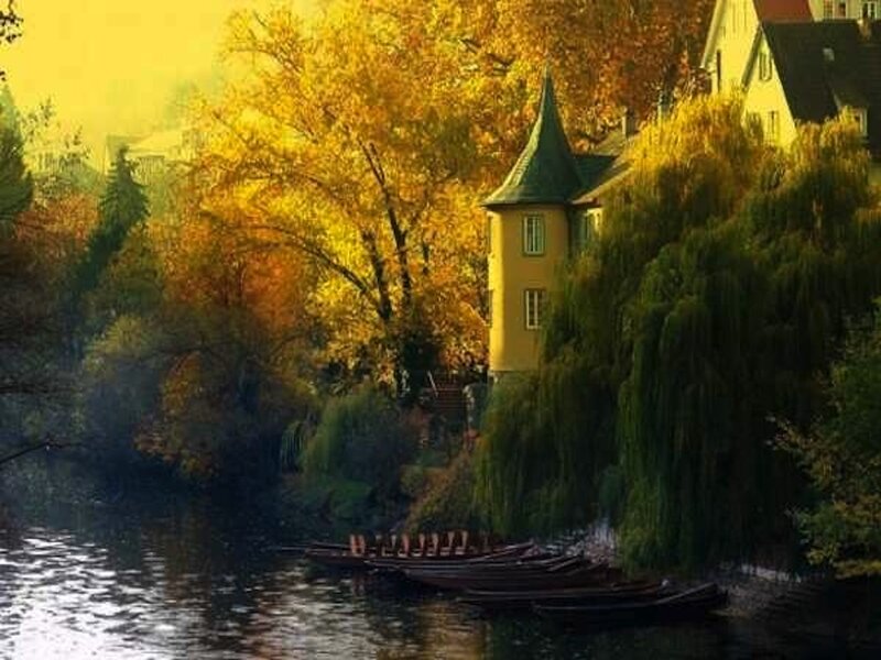 River Boats at Sunset