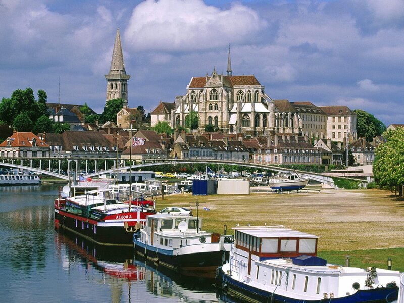 River boats in a French town