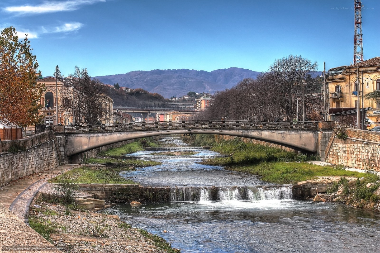 River bridge in Italian town