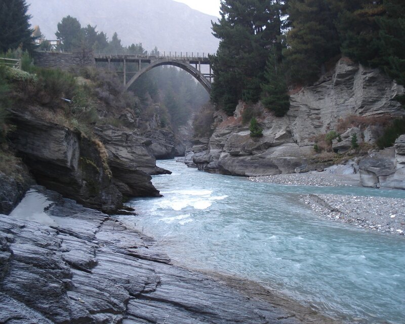 river bridge in mountain gorge
