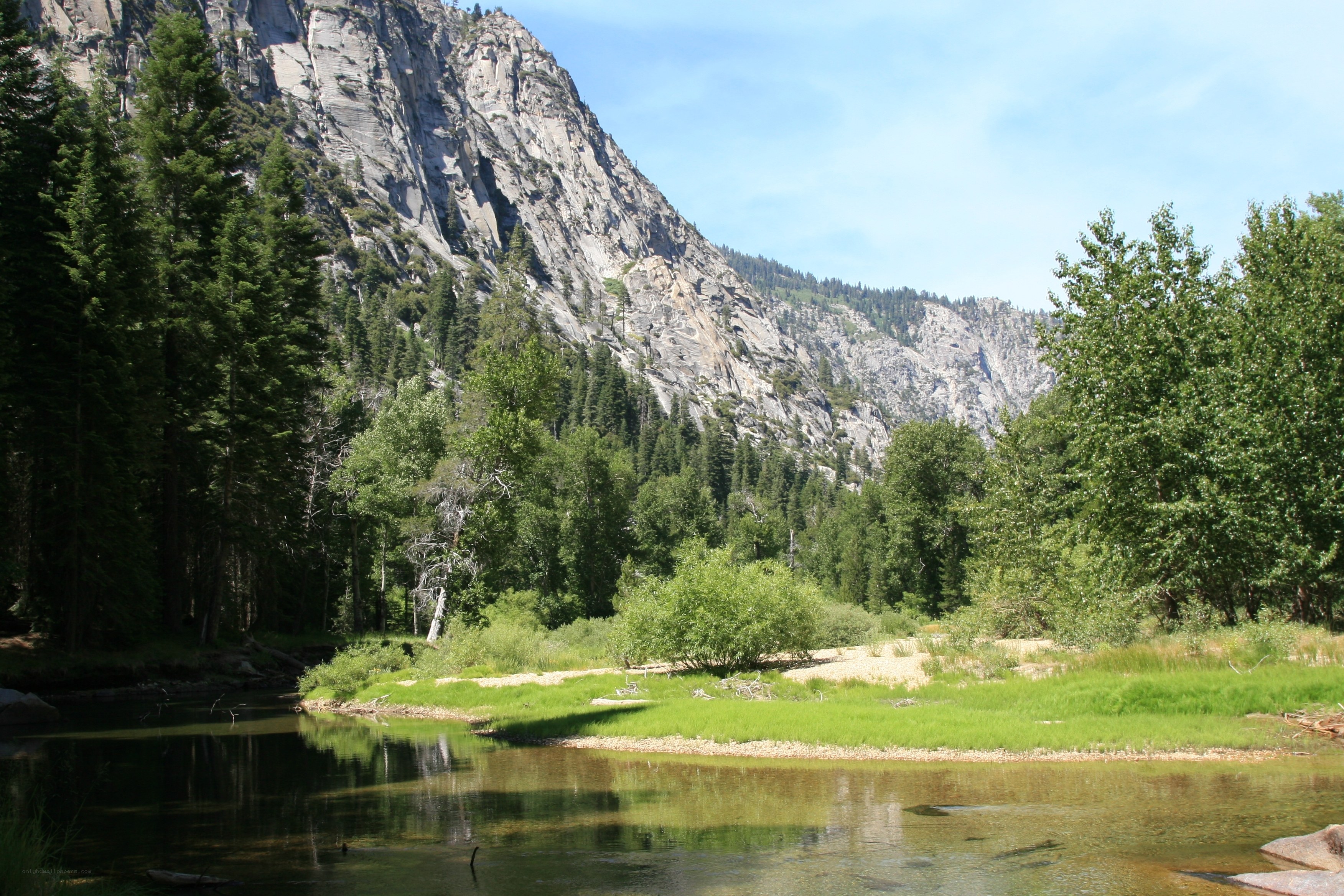 River by a rocky cliff