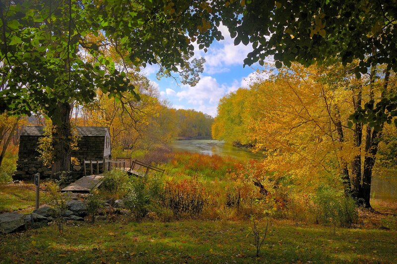 River Cabin in Autumn