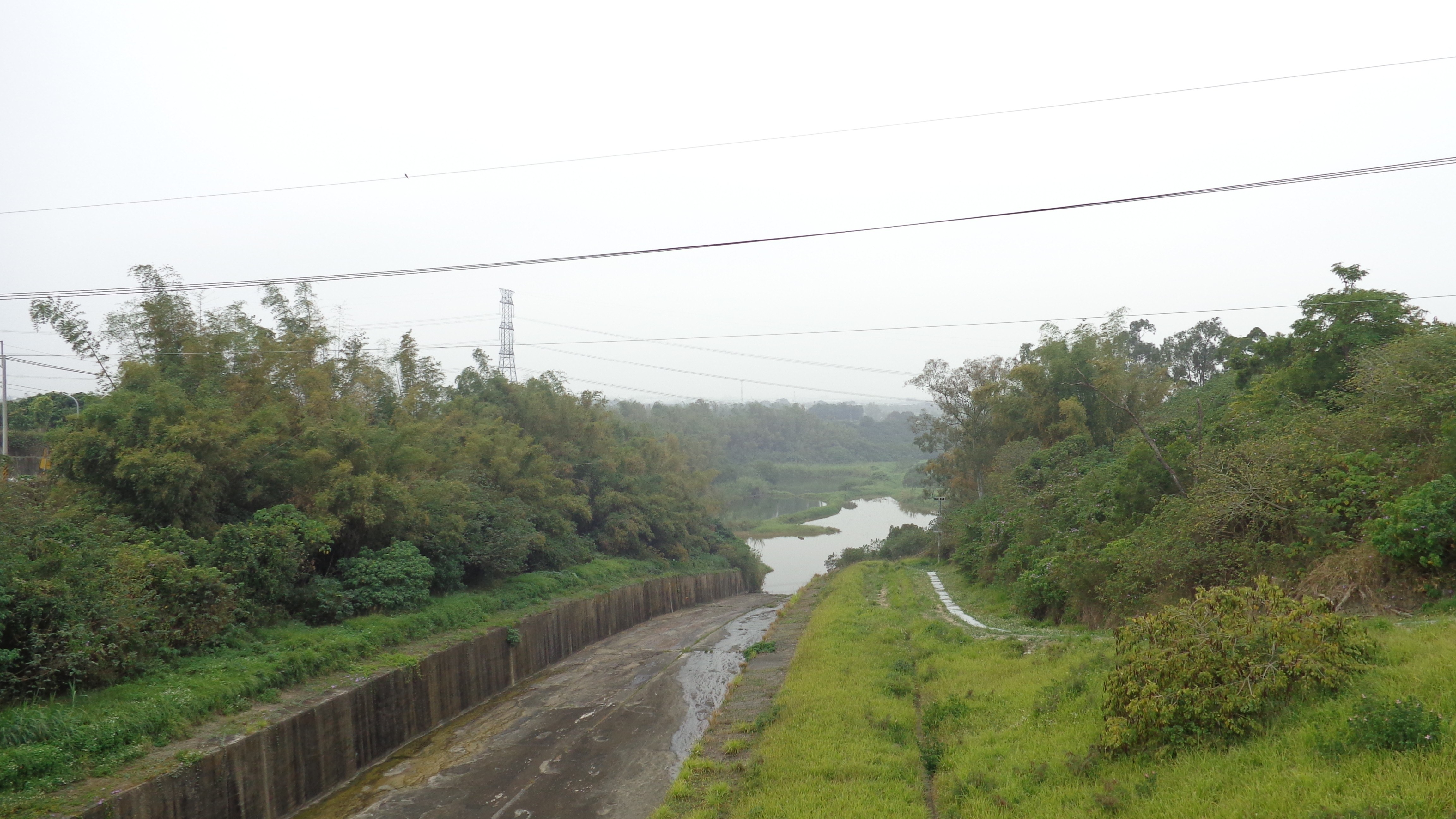 river canal with concrete walls