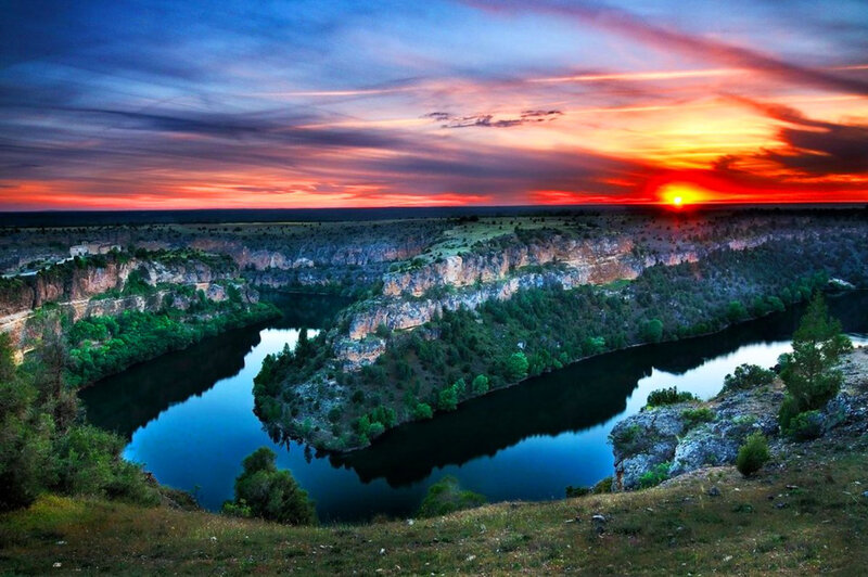 River Canyon at Sunset — Blue
