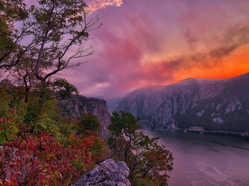 River Canyon at Sunset — Purple