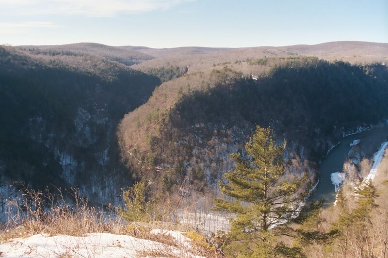 river canyon in winter