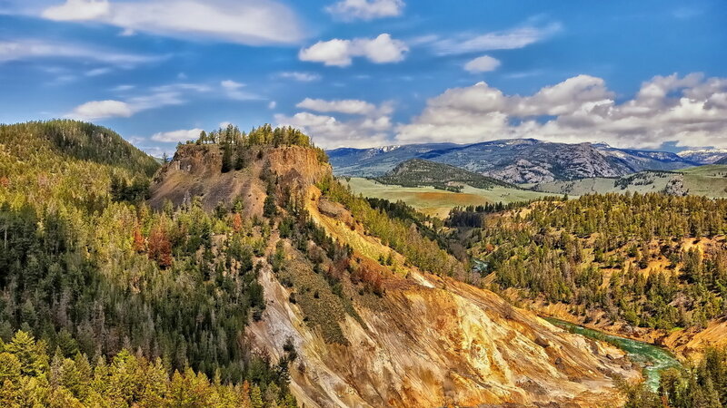 River Canyon Landscape — Blue, Serene, Afternoon