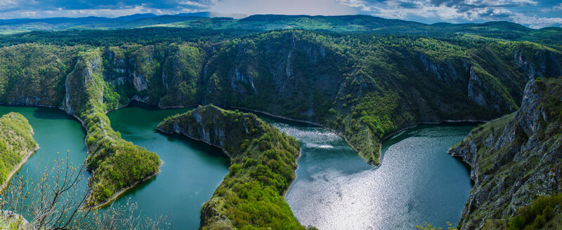 River Canyon Landscape — Green, Serene, Afternoon, Photograph, Rivers