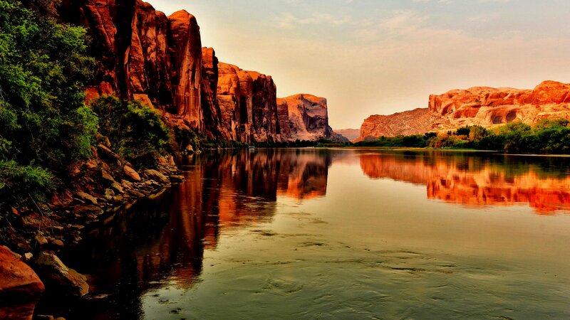 River Canyon Landscape — Orange, Serene