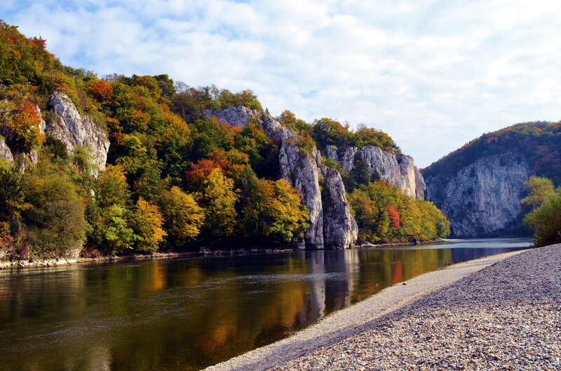 River Canyon with Autumn Trees
