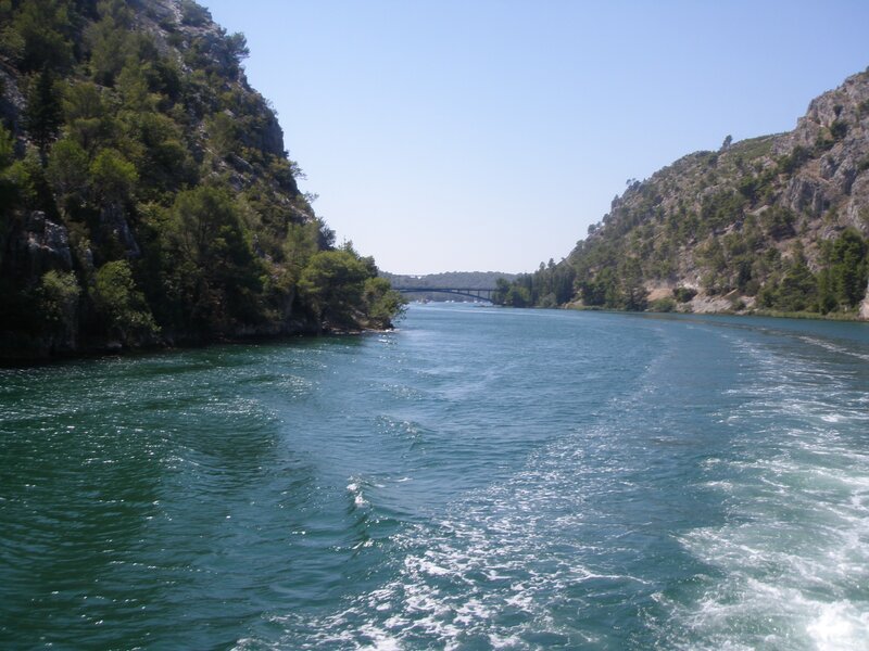 River canyon with bridge view