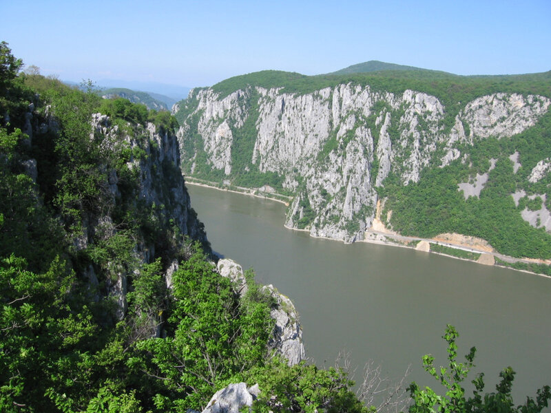 river canyon with cliffs