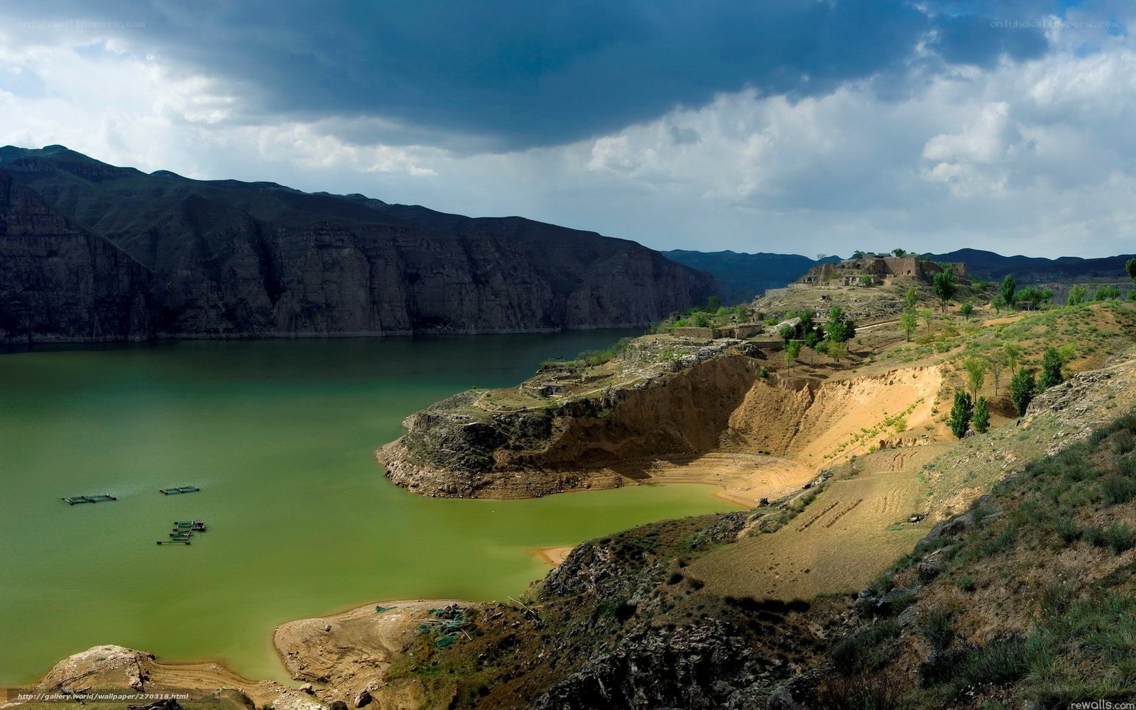 river canyon with green water
