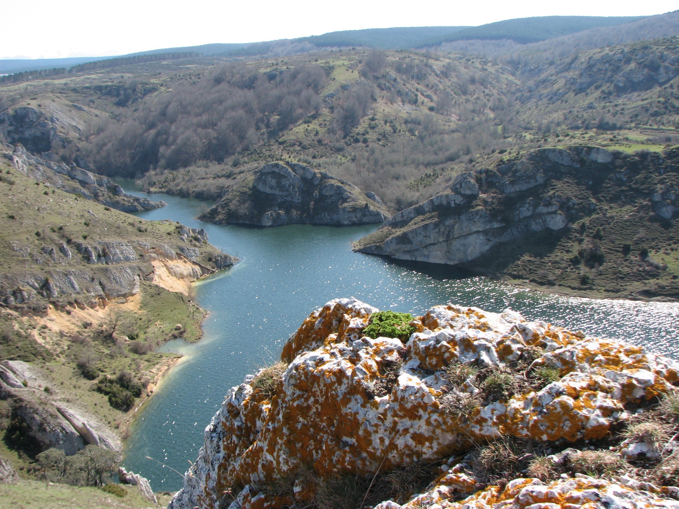 river canyon with rocky cliffs