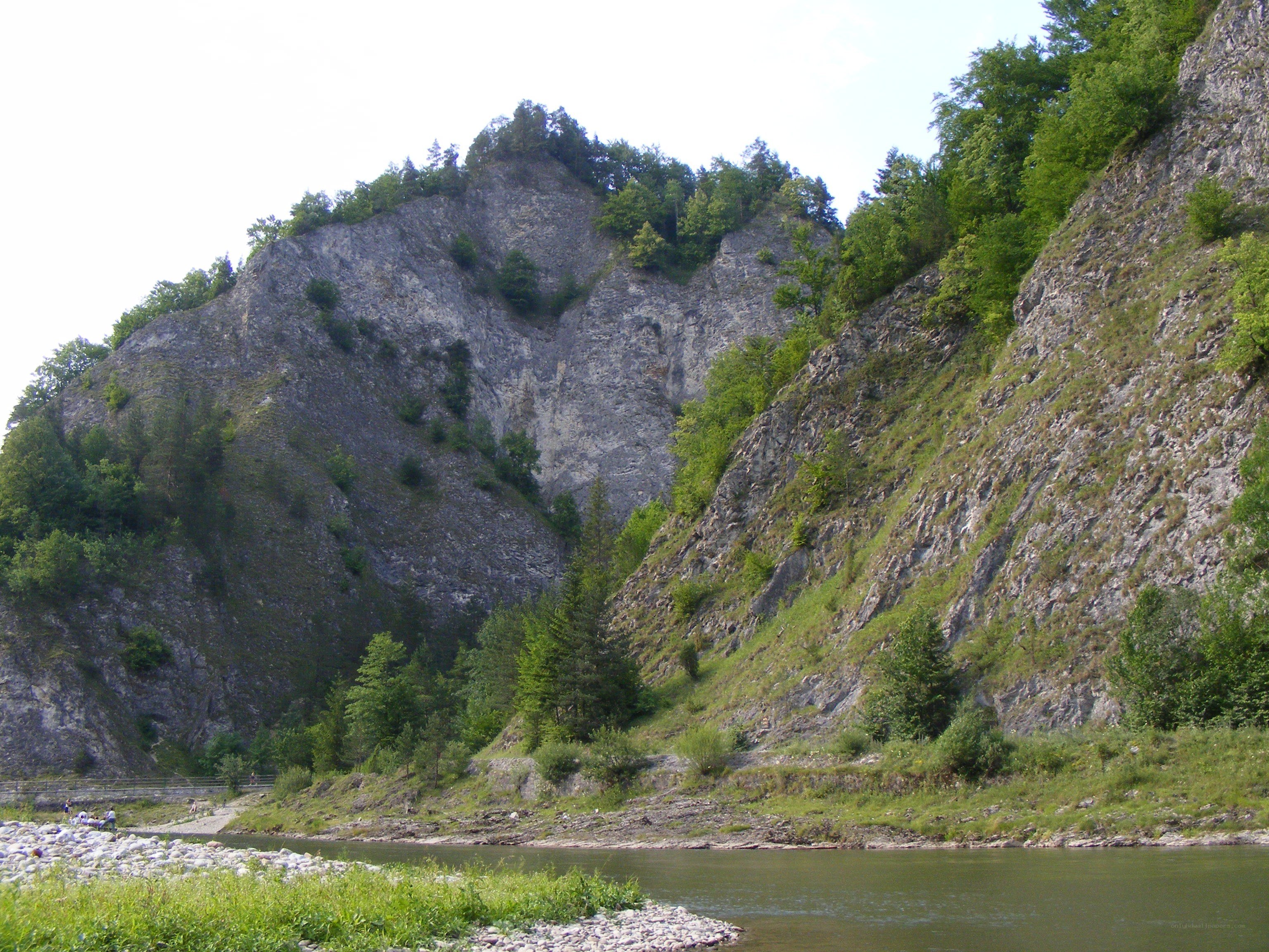 river canyon with rocky cliffs