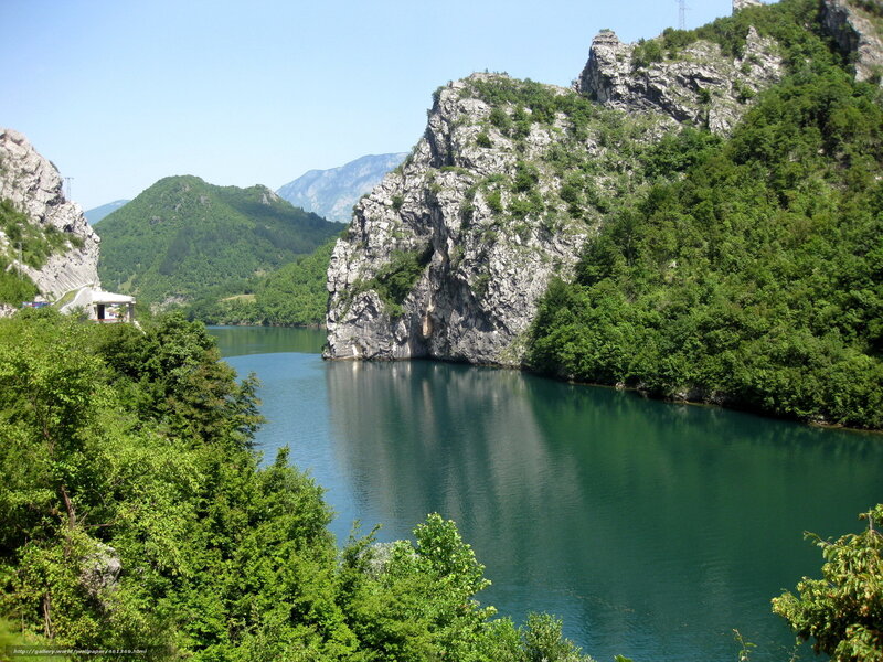 river canyon with rocky cliffs