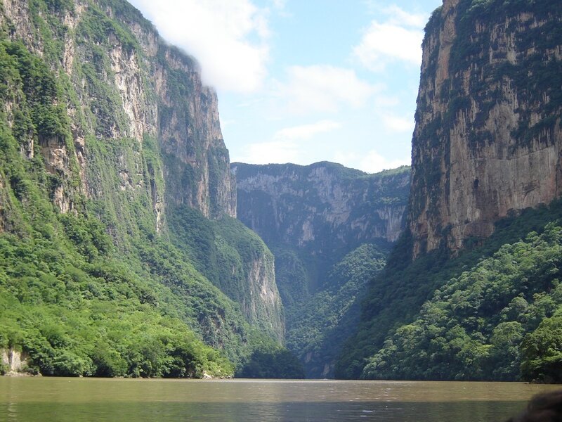 river canyon with steep cliffs