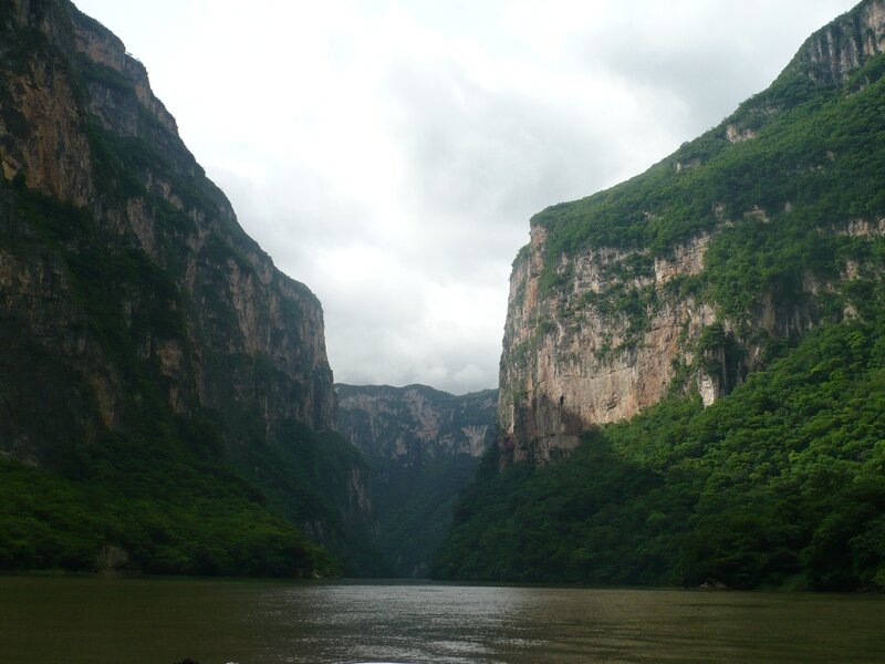 river canyon with steep cliffs
