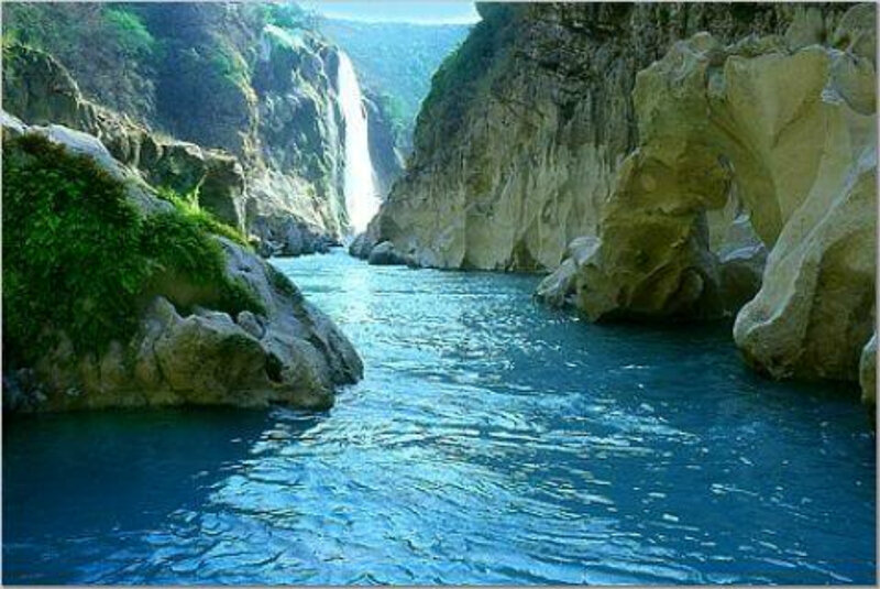 River Canyon with Waterfall