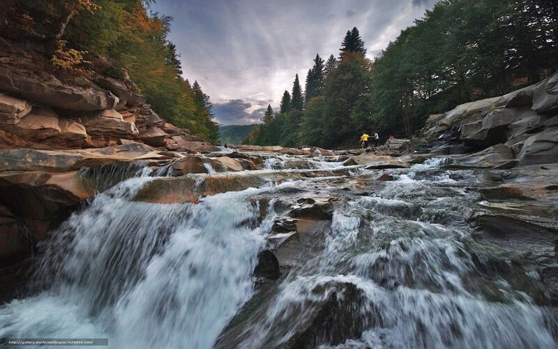 River cascading over rocks