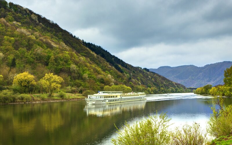 River cruise boat on a scenic river