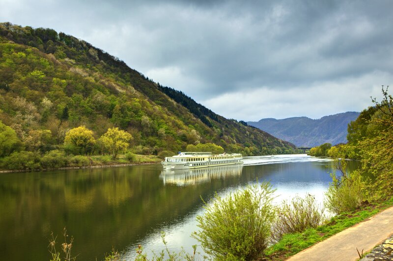 River cruise boat on a scenic river
