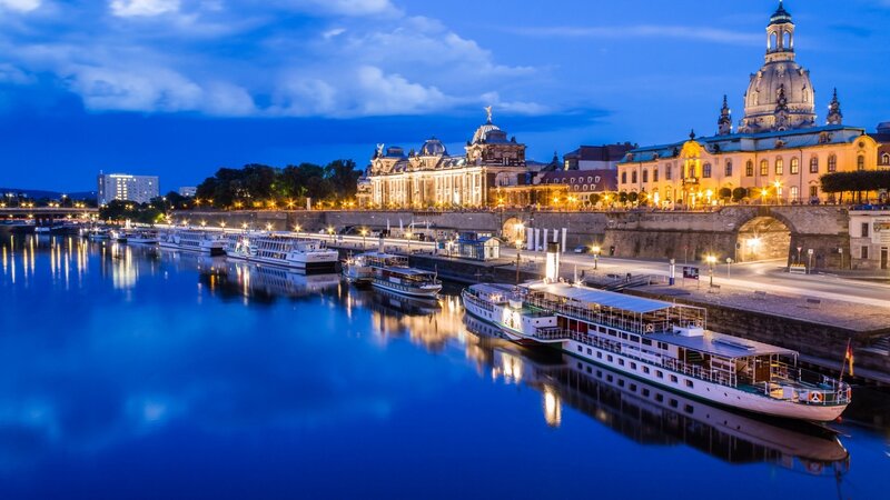 River Cruise Boats at Dusk